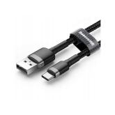 CABLU alimentare si date Baseus Cafule, Fast Charging Data Cable pt. smartphone, USB la USB Type-C 3A, 1m, gri + negru 