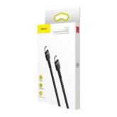 CABLU alimentare si date Baseus Cafule, Fast Charging Data Cable pt. smartphone, USB Type-C la USB Type-C 3A / 60W, 1m, gri + negru 