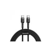 CABLU alimentare si date Baseus Cafule, Fast Charging Data Cable pt. smartphone, USB Type-C la USB Type-C 3A / 60W, 2m, gri + negru 