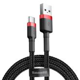 CABLU alimentare si date Baseus Cafule, Fast Charging Data Cable pt. smartphone, USB la USB Type-C 2A, 3m, rosu+negru 