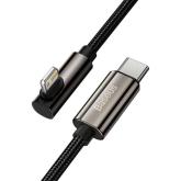CABLU alimentare si date Baseus Legend Elbow, Fast Charging Data Cable pt. smartphone, USB Type-C la Lightning Iphone PD 20W, braided, 1m, negru 