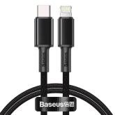 CABLU alimentare si date Baseus High Density Braided, Fast Charging Data Cable pt. smartphone, USB Type-C la Lightning Iphone PD 20W, braided, 1m, negru 