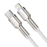 CABLU alimentare si date Baseus Cafule Metal, Fast Charging Data Cable pt. smartphone, USB Type-C la Lightning Iphone PD 20W, braided, 2m, alb 