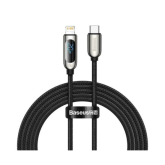 CABLU alimentare si date Baseus Display, Fast Charging Data Cable pt. smartphone, USB Type-C la Lighting iPhone 20W, braided, 1m, negru 