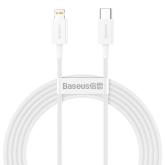 CABLU alimentare si date Baseus Superior, Fast Charging Data Cable pt. smartphone, USB Type-C la Lightning Iphone PD 20W, 2m, alb 