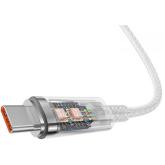 CABLU alimentare si date Baseus Explorer, Fast Charging Data Cable pt. smartphone, USB la USB Type-C 100W, senzor de temperatura, braided, 1m, alb 
