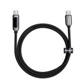 CABLU alimentare si date Baseus Display, Fast Charging Data Cable pt. smartphone, USB Type-C la USB Type-C 100W, braided, display, 1m, negru 