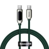 CABLU alimentare si date Baseus Display, Fast Charging Data Cable pt. smartphone, USB Type-C la USB Type-C 100W, braided, display, 1m,verde 