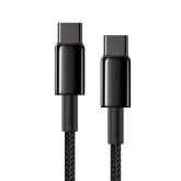 CABLU alimentare si date Baseus Tungsten Gold, Fast Charging Data Cable pt. smartphone, USB Type-C la USB Type-C 100W, braided, 1m, negru 