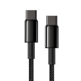 CABLU alimentare si date Baseus Tungsten Gold, Fast Charging Data Cable pt. smartphone, USB Type-C la USB Type-C 100W, braided, 2m, negru 