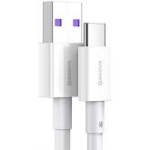 Cablu alimentare si date Baseus Superior, Fast Charging Data Cable pt. smartphone, USB la USB Type-C 66W, 2m, alb