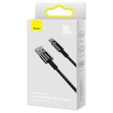 CABLU alimentare si date Baseus, Fast Charging Data Cable pt. smartphone, USB la USB Type-C (T), 100W, 480Mbps, aliaj zinc, braided(nylon), 1m, negru, 