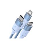 CABLU alimentare si date Baseus StarSpeed 1-for-3, pt. smartphone, USB la Micro-USB + Lightning Iphone + USB Type-C 3.5A, 1.2m, albastru 
