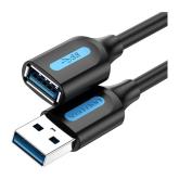 Cablu USB prelungitor Vention, USB 3.2 gen 1 (T) la USB 3.0 gen 1 (M), 0.5m rata transfer 5 Gbps, invelis PVC, negru, 
