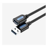 Cablu USB prelungitor Vention, USB 3.2 gen 1 (T) la USB 3.0 gen 1 (M), 0.5m rata transfer 5 Gbps, invelis PVC, negru, 