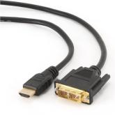 CABLU video GEMBIRD, adaptor HDMI (T) la DVI-D SL (T), 3m, conectori auriti, negru, 