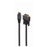 CABLU video GEMBIRD, adaptor HDMI (T) la DVI-D SL (T), 1.8m, 18+1pin, conectori auriti, rezolutie maxima 4K (3840 x 2160) la 30 Hz, negru, 