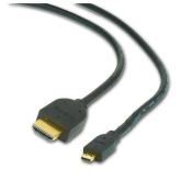 CABLU video GEMBIRD, adaptor HDMI (T) la Micro-HDMI (T), 3m, conectori auriti, negru, 