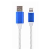 CABLU alimentare si date GEMBIRD, pt. smartphone, USB 2.0 (T) la Lightning (T), 1m, LED light effect, red/green/blue, 