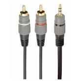 CABLU audio GEMBIRD stereo (3.5 mm jack la 2 x RCA), 1.5m, conectori auriti, 