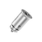 INCARCATOR auto Baseus Square metal, 1 x USB Output 5V/3A si 1 x USB Type-C Output 5V/3A, total output 30W, pt. bricheta auto, argintiu 