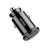 INCARCATOR auto Baseus Grain, 2 x USB Output 5V/3.1A total ambele porturi, pt. bricheta auto, negru 