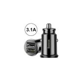 INCARCATOR auto Baseus Grain, 2 x USB Output 5V/3.1A total ambele porturi, pt. bricheta auto, negru 
