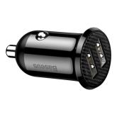 INCARCATOR auto Baseus Grain Pro, 2 x USB (USB1 Output 5V/2.4A, USB2 Output: 5V/2.4A) pt. bricheta auto, black