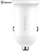 Incarcator auto Baseus Grain Pro, 2 x USB Output 5V/4.8A total ambele porturi, pt. bricheta auto, alb