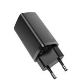 INCARCATOR retea Baseus GaN2 Lite, Quick Charge 65W, 1 x USB 5V/3A, 1 x USB Type-C 5V/3A, negru 