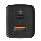INCARCATOR retea Baseus GaN2 Lite, Quick Charge 65W, 1 x USB 5V/3A, 1 x USB Type-C 5V/3A, negru 