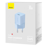 INCARCATOR retea Baseus Mini, GaN5 Fast Charger 30W, 1 x USB Type-C 5V/3A,  albastru 