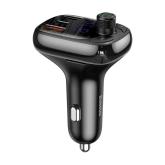 MODULATOR AUTO FM Baseus OS-Baseus T Shaped S-13, Bluetooth 5.0, 12-24V, frecventa modulator 87,5 - 108 MHz, format MP3/WAV/FLAC/APE/WMA, 1xUSB, 2xUSB Type-C, micro SD 32 GB MAX, raza 5m/10m, negru 