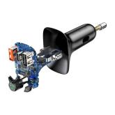 MODULATOR AUTO FM Baseus OS-Baseus T Shaped S-13, Bluetooth 5.0, 12-24V, frecventa modulator 87,5 - 108 MHz, format MP3/WAV/FLAC/APE/WMA, 1xUSB, 2xUSB Type-C, micro SD 32 GB MAX, raza 5m/10m, negru 