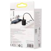 INCARCATOR retea Baseus Super Si Pro, Quick Charge 30W, 1 x USB 5V/3A, 1 x USB Type-C 5V/3A, negru 