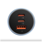 INCARCATOR auto Baseus Golden Contactor Pro, Quick Charge 65W, 1 x USB 5V/3A, 2 x USB Type-C, gri 