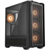 COUGAR | MX600 Black | PC Case | Mid Tower / Mesh Front Panel / 3 x 140mm + 1 x 120mm Fans / Transparent Left Panel