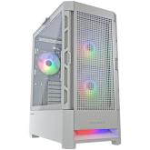COUGAR | Case Airface RGB White | PC Case | Mid Tower / Mesh Front Panel / 2 x 140mm ARGB Fans / 1x 120mm ARGB Fan / TG Left Panel / White