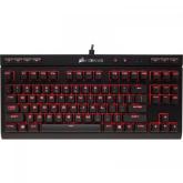 Tastatura mecanica CORSAIR K63 Compact CHERRY MX RED, Key Rollover Full Key (NKRO) with 100% Anti-Ghosting, Wired Connectivity USB 2.0 Type-A