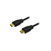 CABLU video LOGILINK, HDMI (T) la HDMI (T) 1.4, 0.2m, conectori auriti, rezolutie maxima 4K (3840 x 2160) la 30 Hz, plastic, dublu ecranaj, negru, 