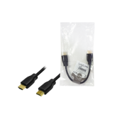 CABLU video LOGILINK, HDMI (T) la HDMI (T) 1.4, 0.2m, conectori auriti, rezolutie maxima 4K (3840 x 2160) la 30 Hz, plastic, dublu ecranaj, negru, 