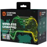 CANYON GPW-02, Bluetooth Controller with built-in 800mah battery, BT 5.0, 2M Type-C charging cable , Bluetooth Gamepad for Nintendo Switch / Android / Windows ( RGB Lighting ),152*110*55mm, 232g, black
