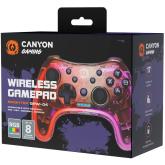 CANYON GPW-04, 2.4G Wireless Controller with  built-in 800mah battery, 2M Type-C charging cable ,Wireless Gamepad for Android / PC / PS3 /PS4 /XBOX360/ Nitendo Switch（RGB Lighting), 151*110*42mm, 208g