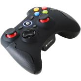 CANYON GP-W6 2.4G Wireless Controller with Dual Motor, Rubber coating, 2PCS AA Alkaline battery ,support PC X-input mode/D-input mode, PS3, Android/nano size dongle,black