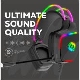 CANYON Darkless GH-9A, RGB gaming headset with Microphone, Microphone frequency response: 20HZ~20KHZ, ABS+ PU leather, USB*1*3.5MM jack plug, 2.0M PVC cable, weight:280g, black