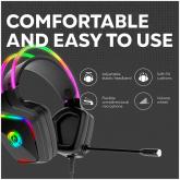 CANYON Darkless GH-9A, RGB gaming headset with Microphone, Microphone frequency response: 20HZ~20KHZ, ABS+ PU leather, USB*1*3.5MM jack plug, 2.0M PVC cable, weight:280g, black