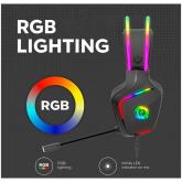 CANYON Darkless GH-9A, RGB gaming headset with Microphone, Microphone frequency response: 20HZ~20KHZ, ABS+ PU leather, USB*1*3.5MM jack plug, 2.0M PVC cable, weight:280g, black