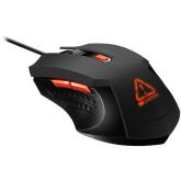 CANYON Star Raider GM-1 Optical Gaming Mouse with 6 programmable buttons, Pixart optical sensor, 4 levels of DPI and up to 3200, 3 million times key life, 1.65m PVC USB cable,rubber coating surface and colorful RGB lights, size:125*75*38mm, 115g