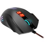 CANYON Wired Gaming Mouse with 8 programmable buttons, sunplus optical 6651 sensor, 4 levels of DPI default and can be up to 6400, 10 million times key life, 1.65m Braided USB cable