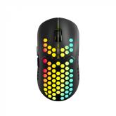 Canyon 7keys Gaming 2.4G wireless mouse, KA8 sensor, DPI up to 1600, rubber coating on panel, Huano 1million switch, 45cm PVC cable, ABS material. 400mAh battery, size: 125.8*63.7*41mm, weight: 95g, Black